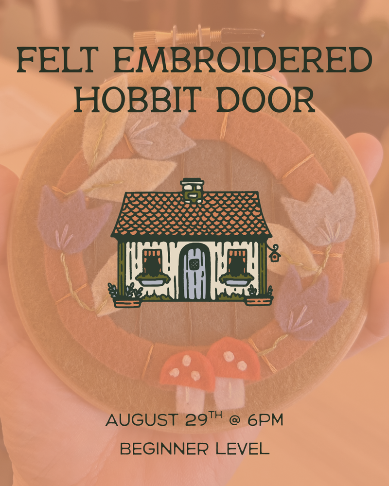 Load image into Gallery viewer, Felt Embroidered Hobbit Door