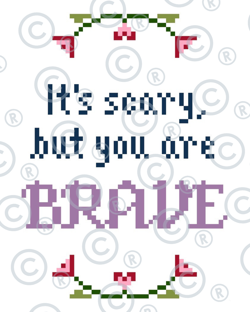 Load image into Gallery viewer, "But You Are Brave" Heated Rivalry Cross Stitch