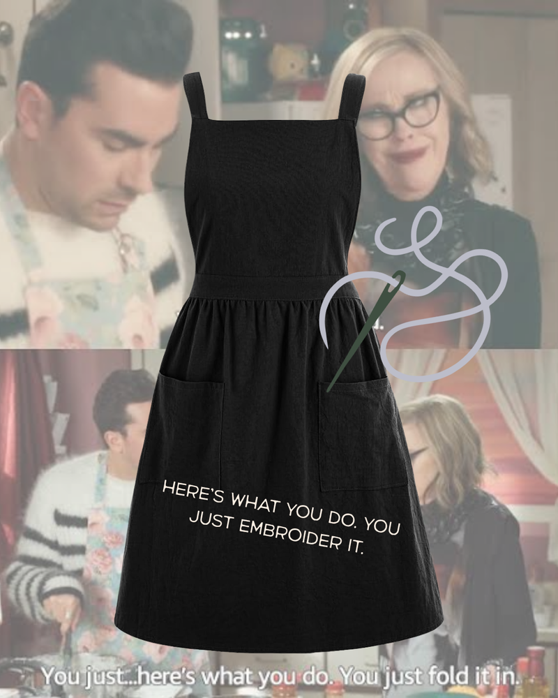 Load image into Gallery viewer, Schitt’s Creek Night: Fold In The Cheese Embroidered Apron