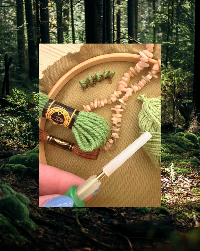 Load image into Gallery viewer, Secrets from a Green Grave: A Mixed Media Fossil Embroidery Intensive