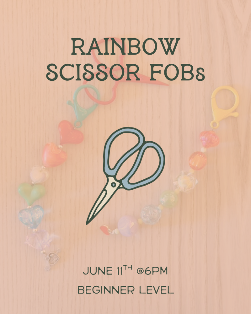 Load image into Gallery viewer, Rainbow Beaded Scissor FOBs