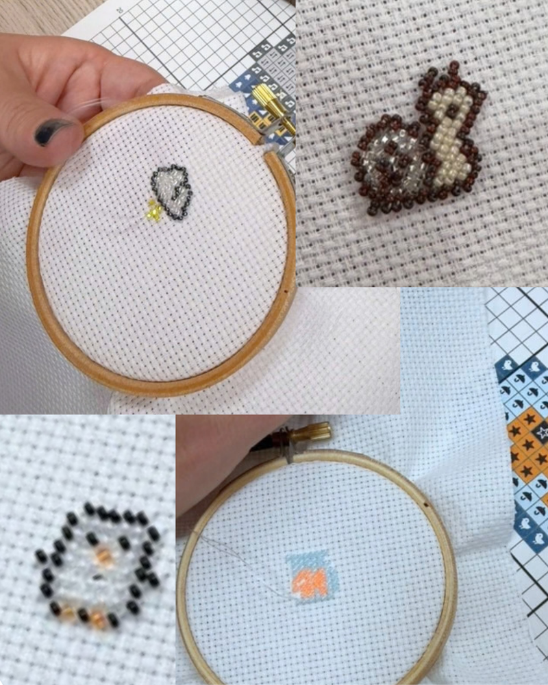 Load image into Gallery viewer, Cross Stitching with Seed Beads