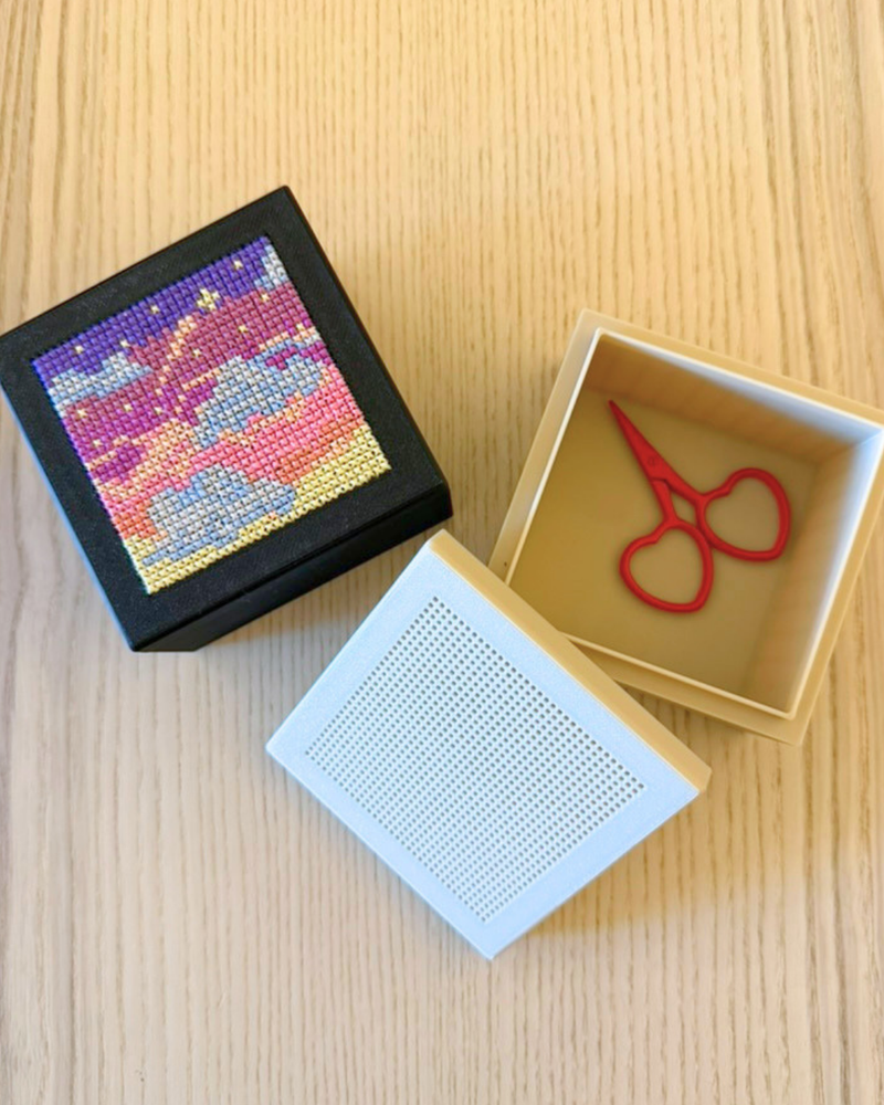 Load image into Gallery viewer, Cross Stitched Trinket Box