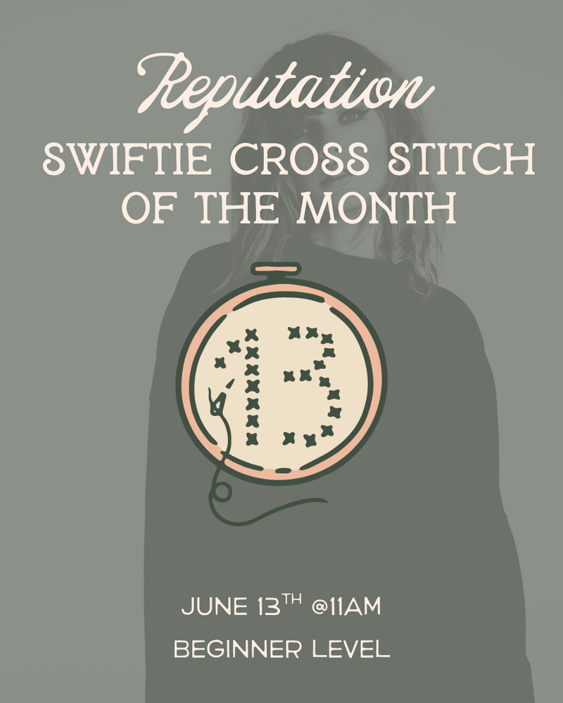 Load image into Gallery viewer, Swiftie Day: Reputation - Mini Album Cross Stitch of the Month
