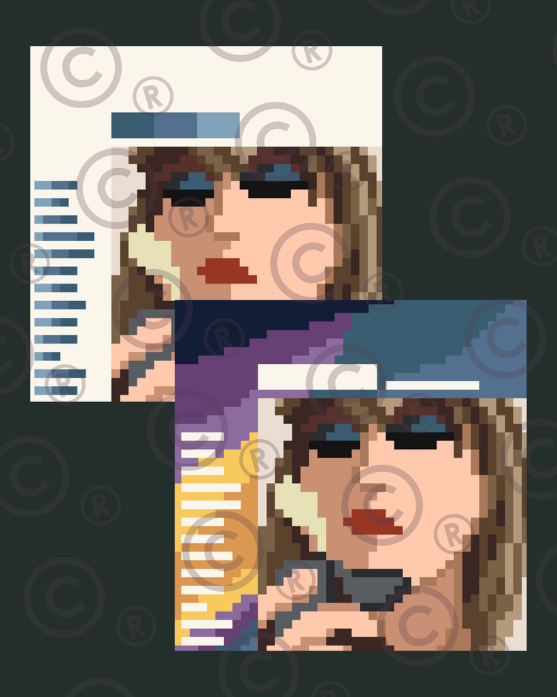 Load image into Gallery viewer, Swiftie Day: Midnights / 'Til Dawn - Mini Album Cross Stitch of the Month