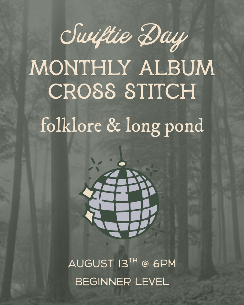 Load image into Gallery viewer, Swiftie Day: Folklore / Long Pond - Mini Album Cross Stitch of the Month
