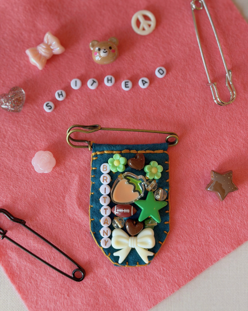 Load image into Gallery viewer, Embroidered Felt Bead Brooch