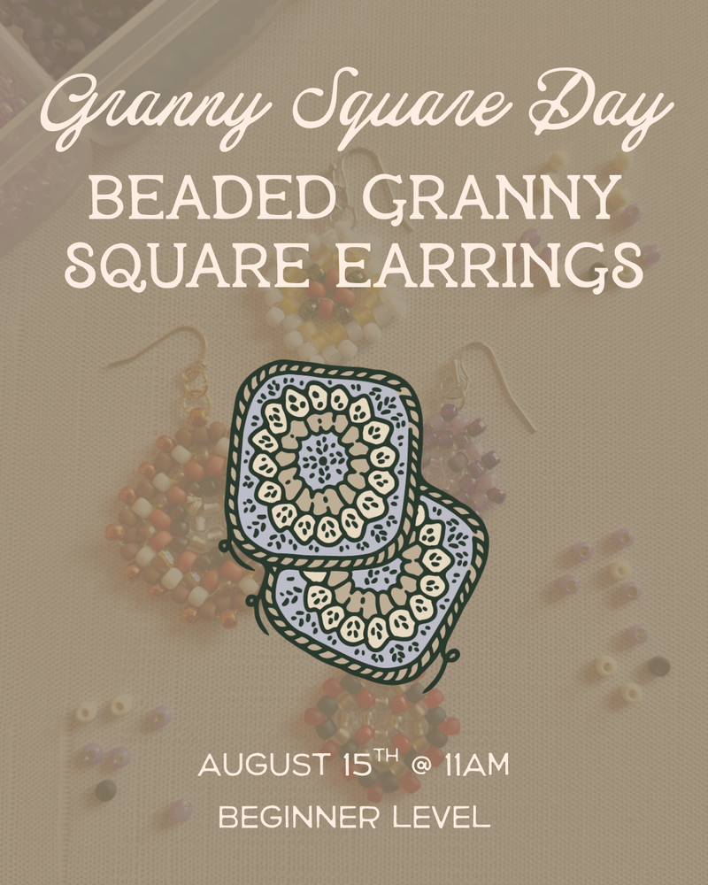 Load image into Gallery viewer, Beaded Granny Square Earrings