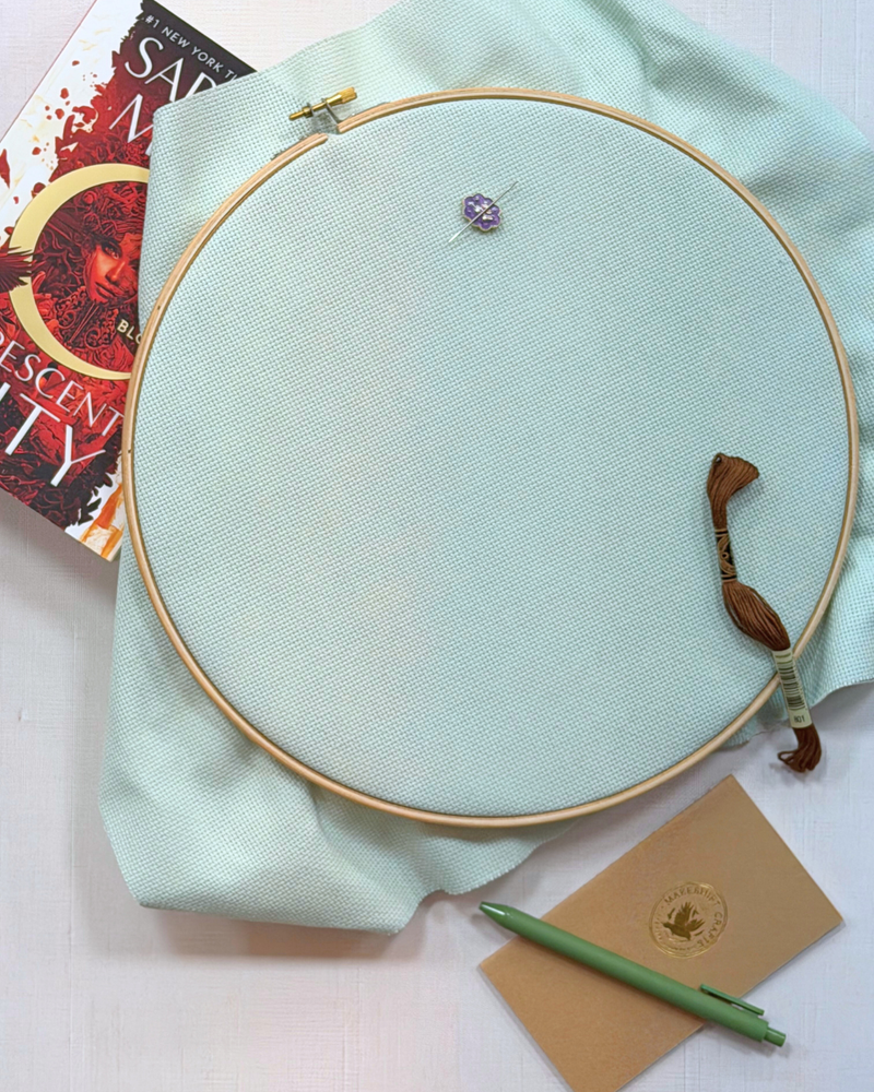 Load image into Gallery viewer, KICK OFF WORKSHOP ONLY - 2026 Cross Stitched Reading Tracker Bookshelf