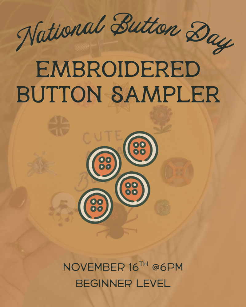 Load image into Gallery viewer, National Button Day: Button Embroidery Sampler