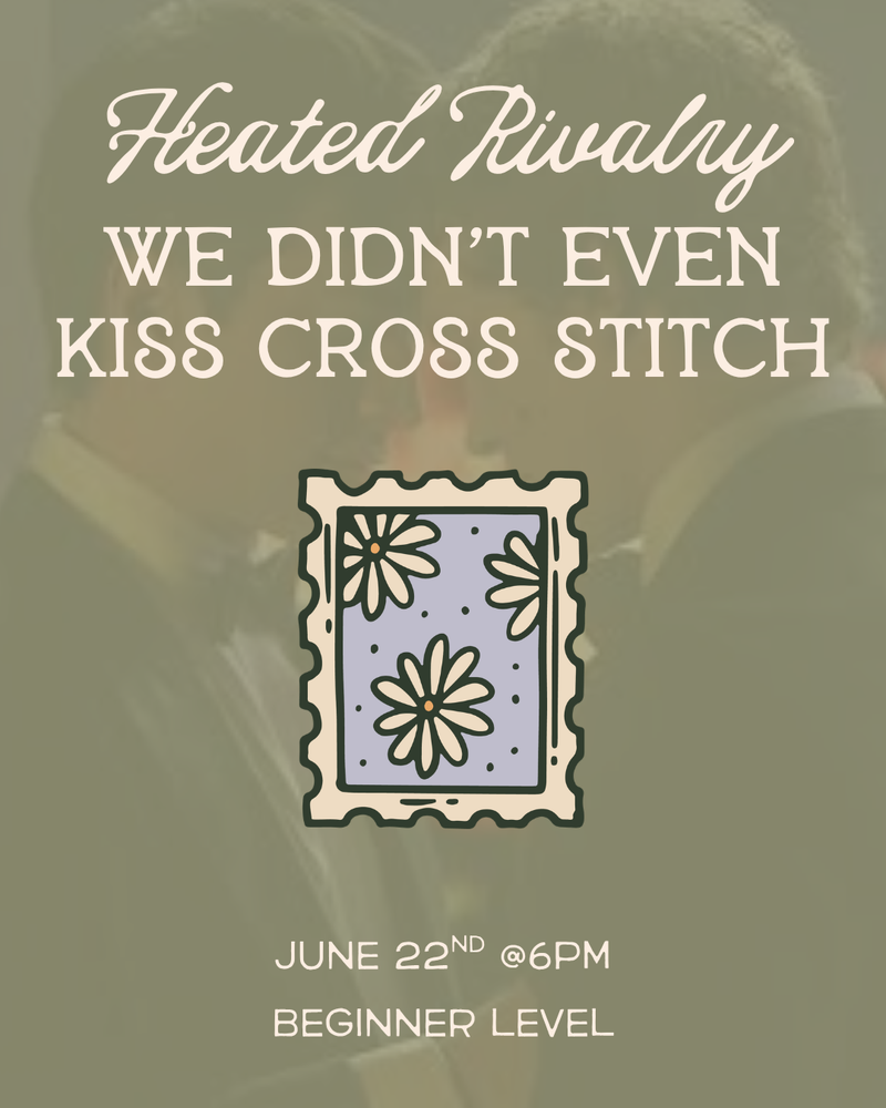 Load image into Gallery viewer, Heated Rivalry Night: We Didn't Even Kiss Cross Stitch