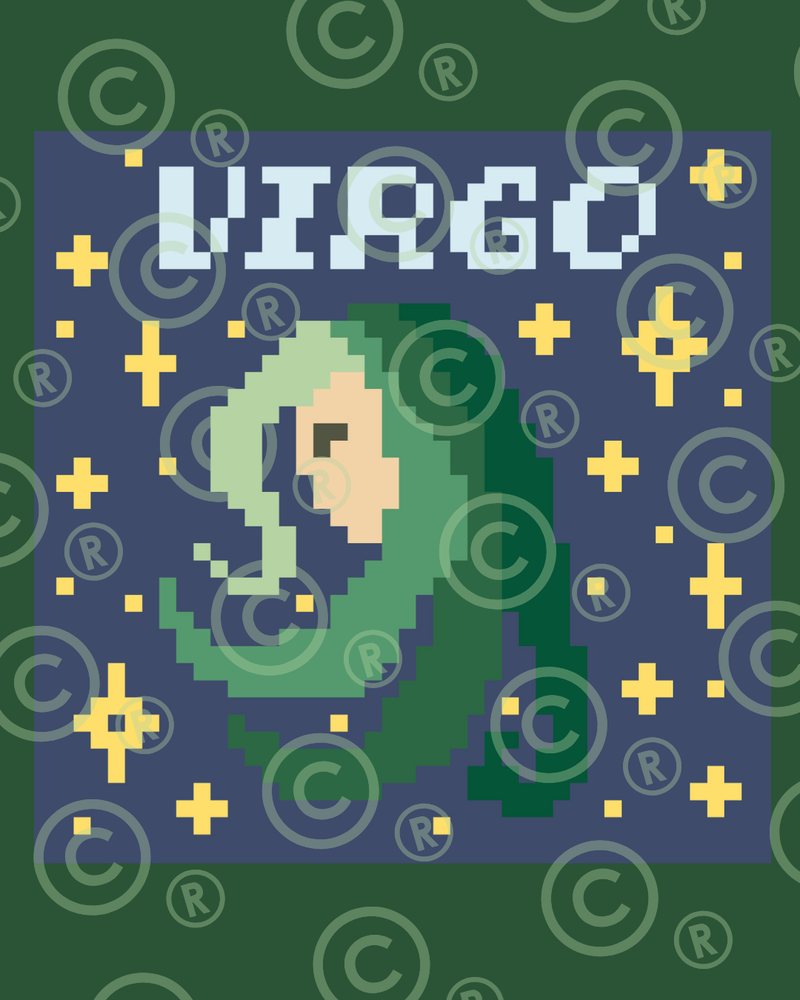 Load image into Gallery viewer, Monthly Astrology Sign: Virgo - Cross Stitch of the Month