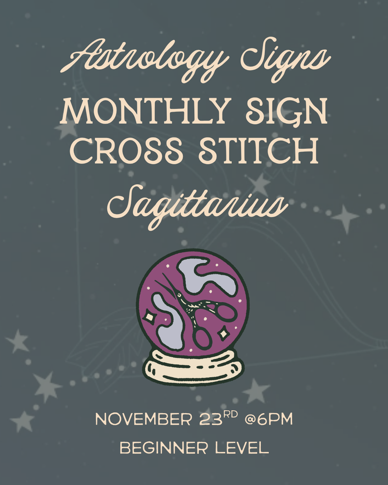 Load image into Gallery viewer, Monthly Astrology Sign Cross Stitch: Sagittarius