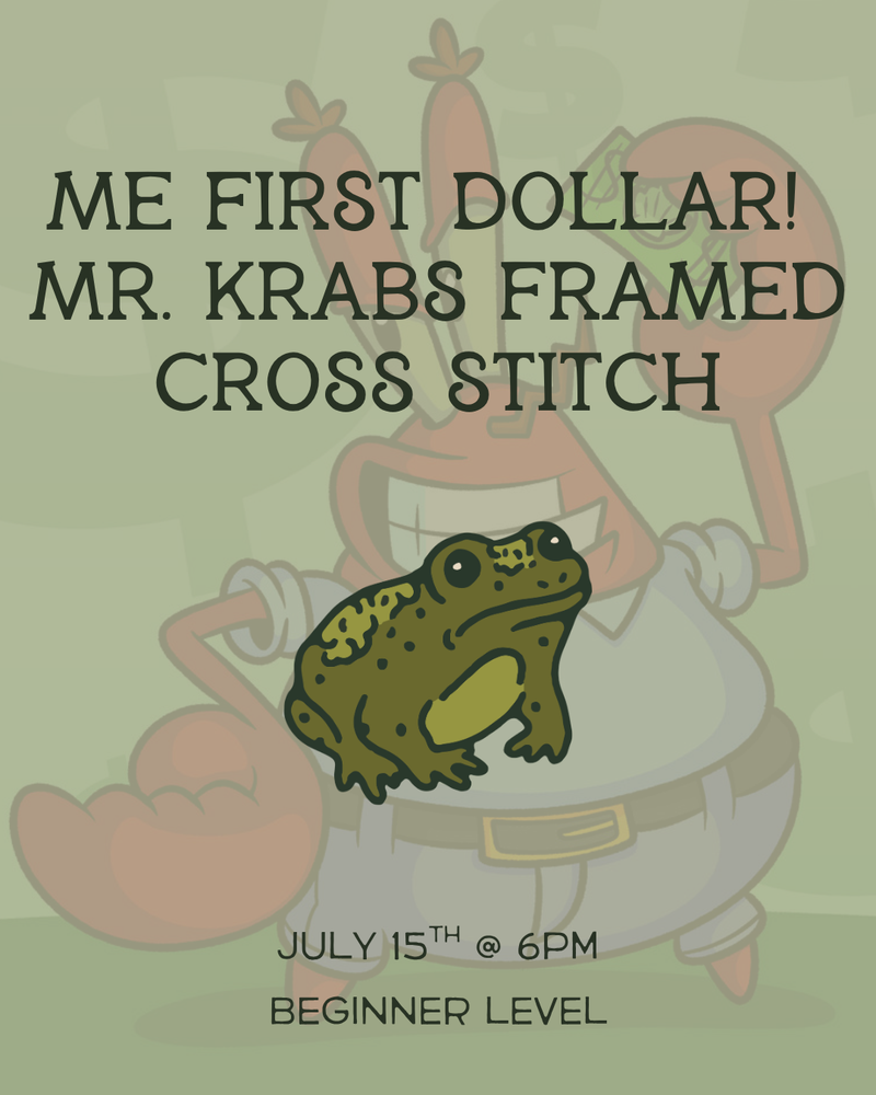 Load image into Gallery viewer, Me First Dollar! - Mr. Krabs Framed Cross Stitch