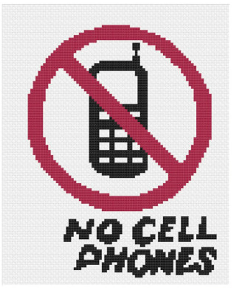 Load image into Gallery viewer, Gilmore Girls Day: No Cell Phones Cross Stitch Canvas