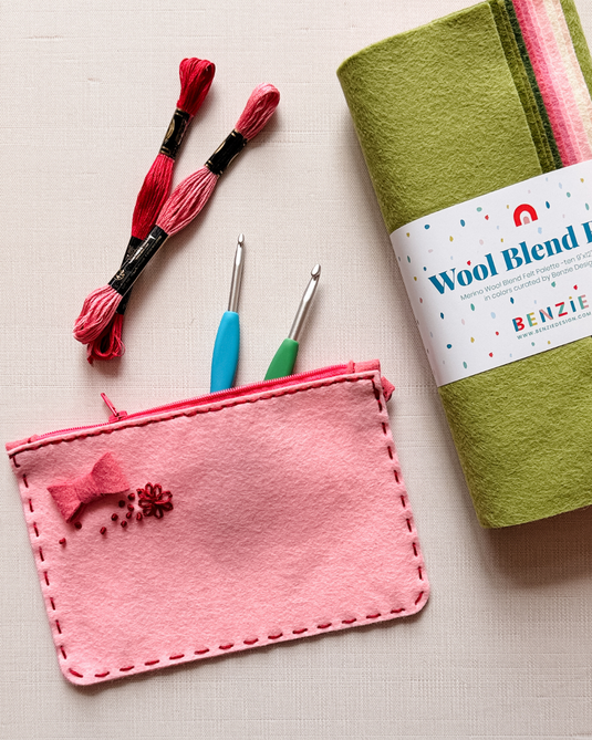 Personalized Felt Zipper Pouch