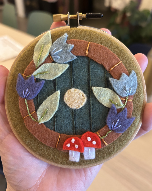 Felt Embroidered Hobbit Door