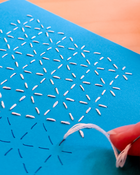 Mini Book Binding & Sashiko Embroidered Notebook