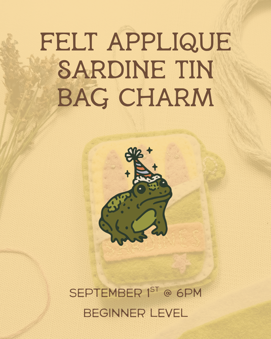 Felt Applique Sardine Tin Bag Charm / Keychain