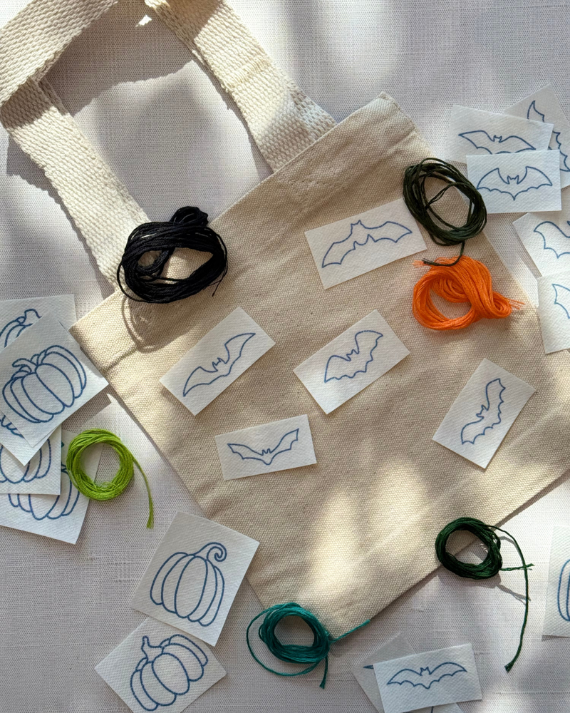 Load image into Gallery viewer, Spoopy Stitching - A Summerween Embroidered Mini Tote
