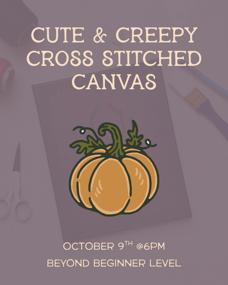 Load image into Gallery viewer, Cute &amp; Creepy Cross Stitched Canvas
