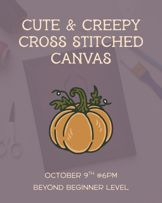 Cute & Creepy Cross Stitched Canvas