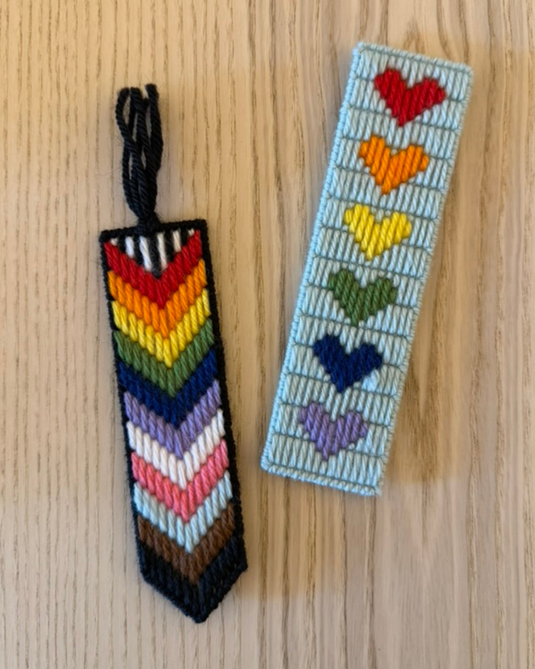 Bargello Rainbow Bookmarks