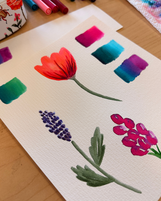 Watercolor with Markers