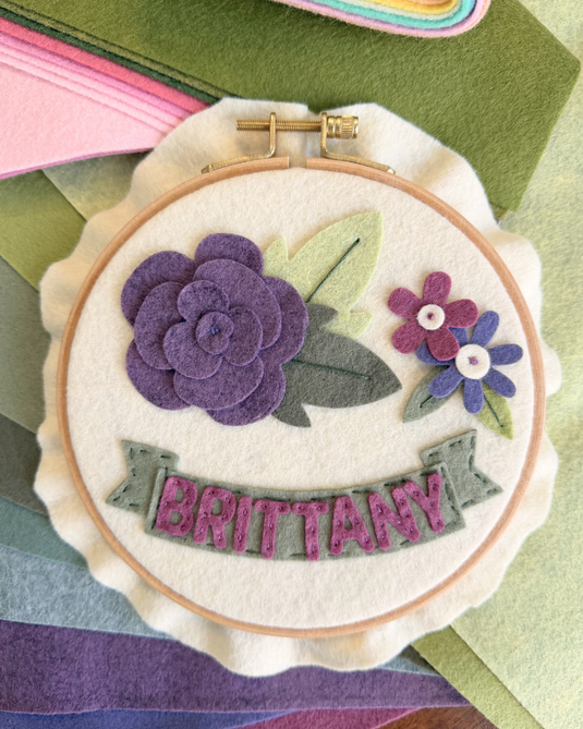 Litha Celebration: Personalized Felt Floral Hoop