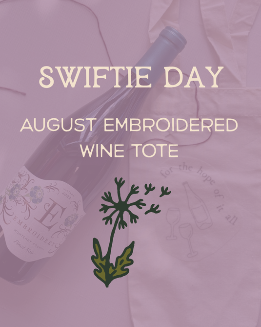 Swiftie Day: August Embroidered Wine Tote