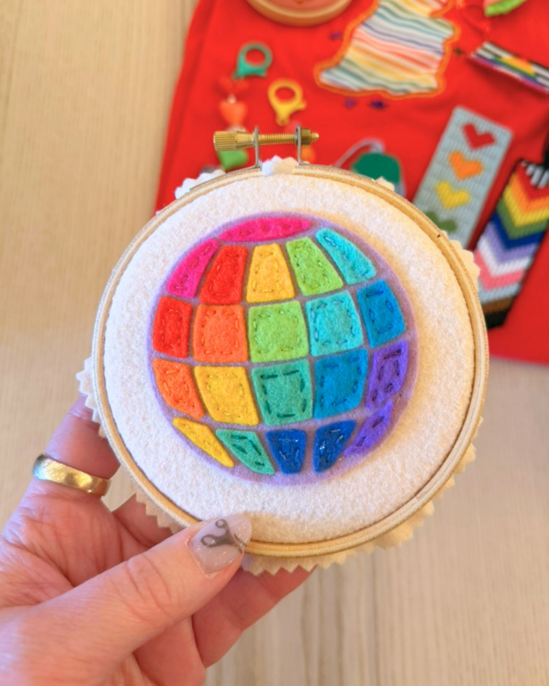 Load image into Gallery viewer, Felt Embroidered Mirrorball
