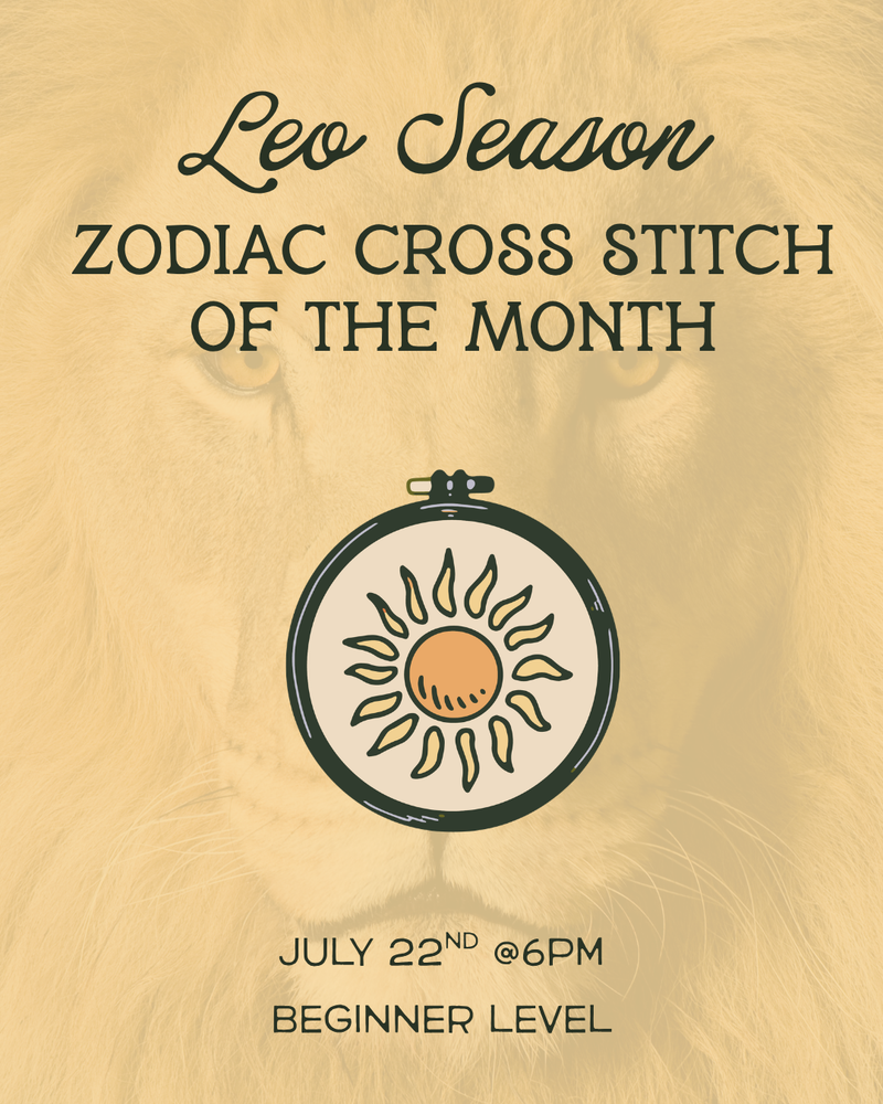 Load image into Gallery viewer, Monthly Astrology Sign: Leo - Cross Stitch of the Month
