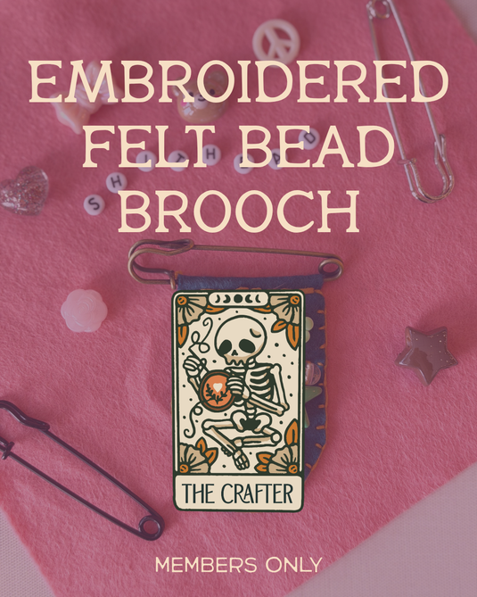 Embroidered Felt Bead Brooch
