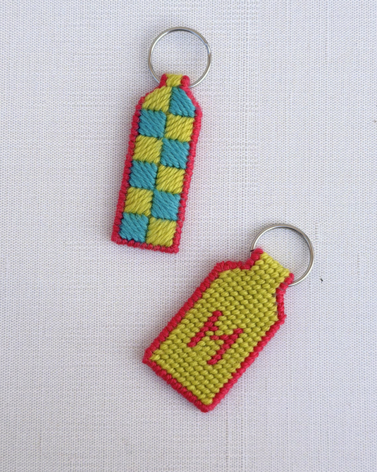Colorful Bargello Keychain