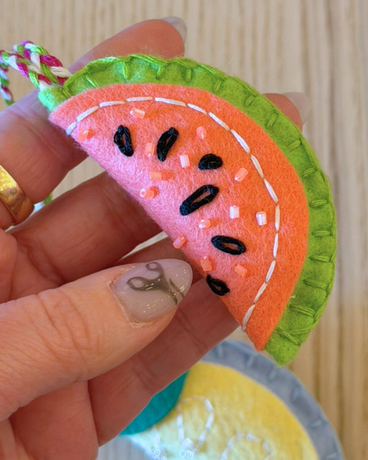 Beaded Fruit Bag Charm