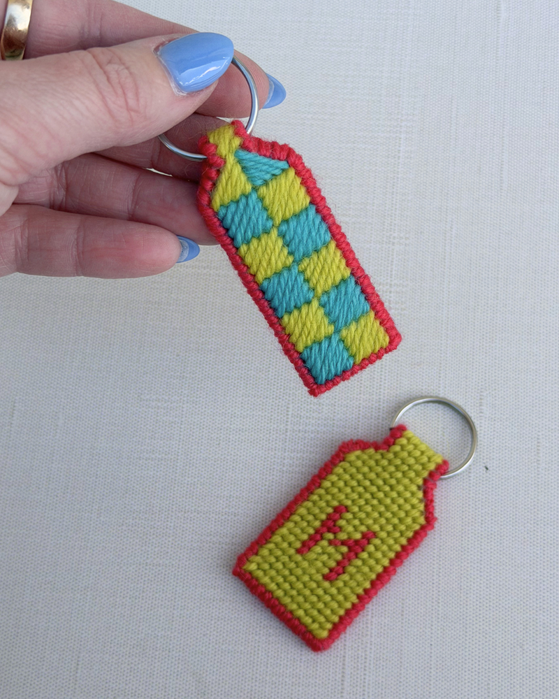 Load image into Gallery viewer, Colorful Bargello Keychain
