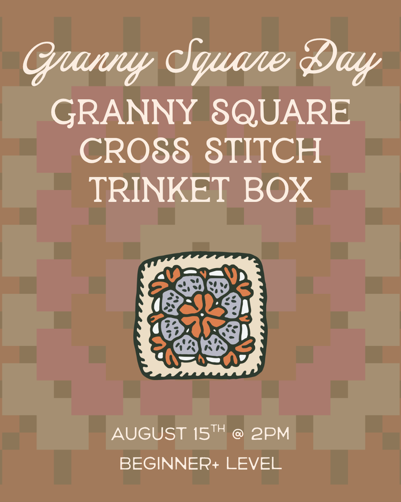 Load image into Gallery viewer, Granny Square Cross-Stitch Trinket Box
