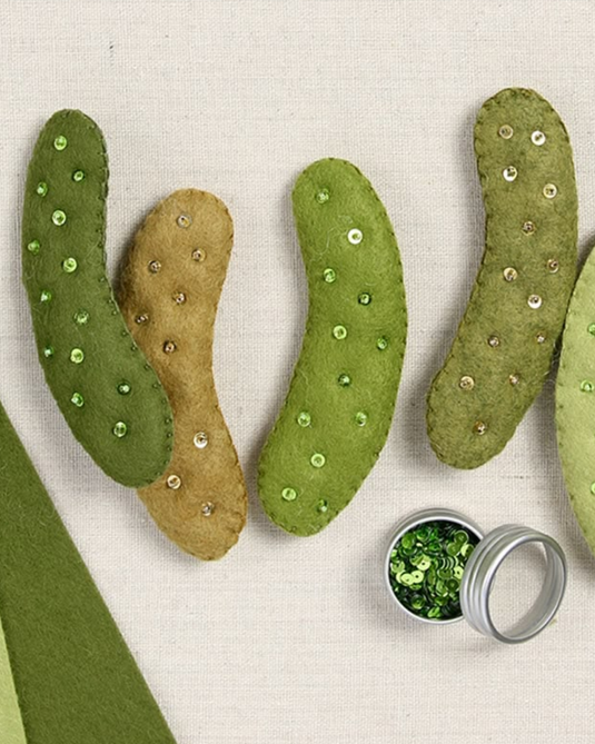 National Pickle Day!! Sparkly Felt Pickle Ornament