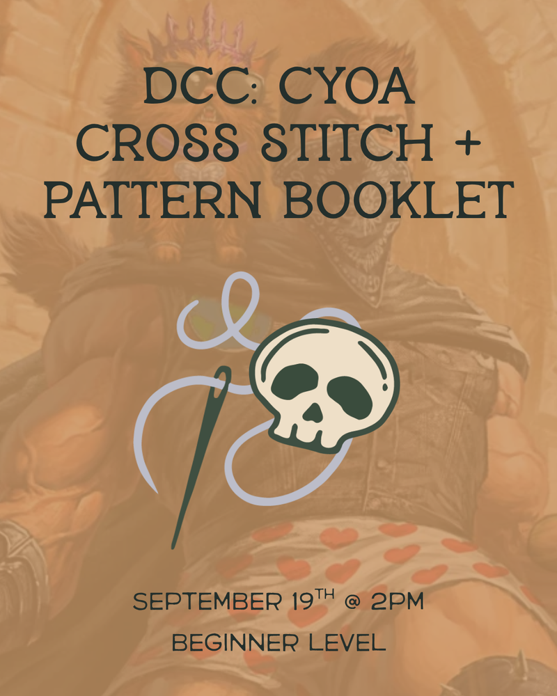 Load image into Gallery viewer, Dungeon Crawler Carl: Choose Your Own Adventure Cross Stitch + Pattern Booklet

