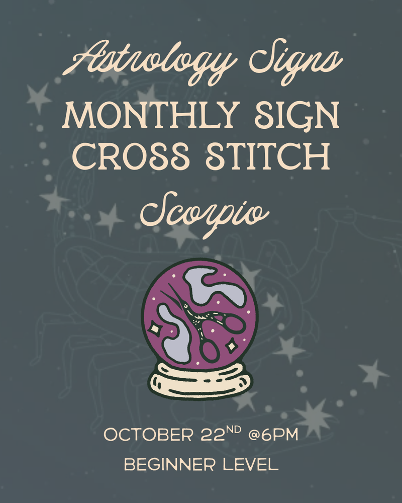 Load image into Gallery viewer, Monthly Astrology Sign: Scorpio - Cross Stitch of the Month
