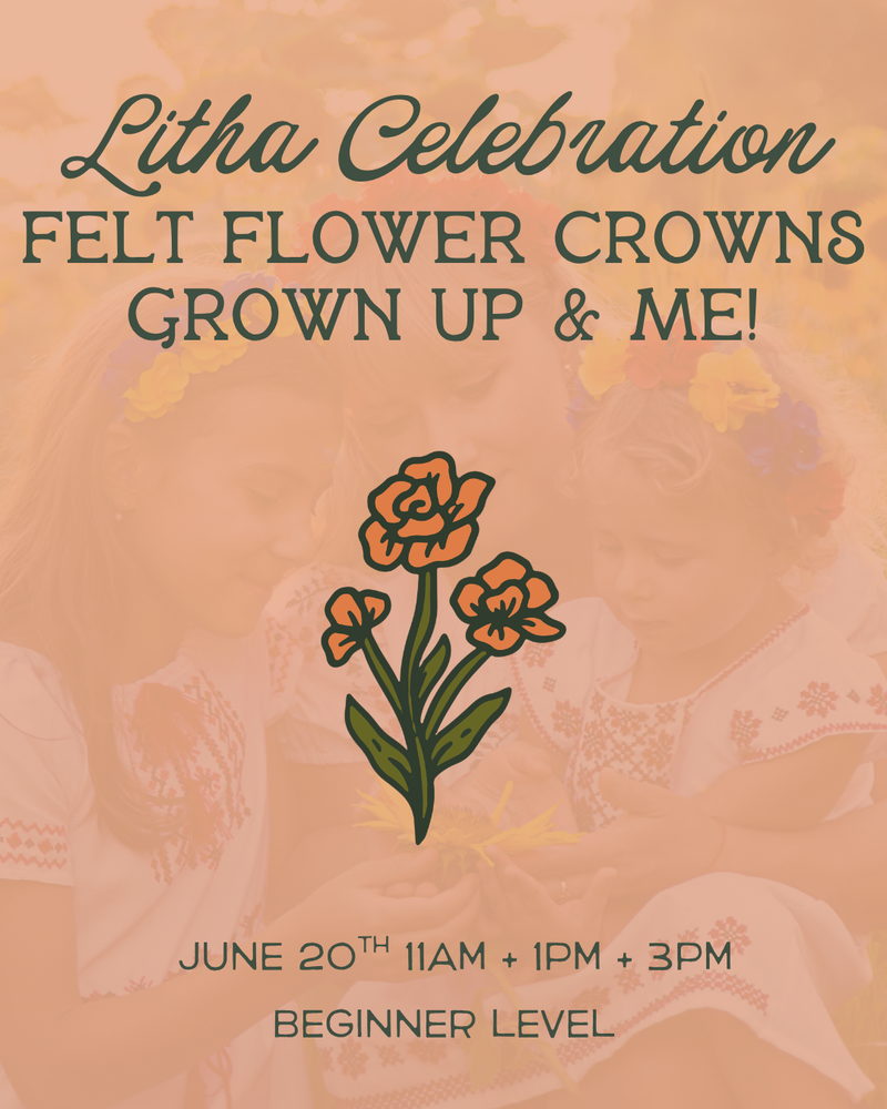 Load image into Gallery viewer, Litha Celebration: Grown Up &amp; Me Make Your Own Felt Flower Crowns
