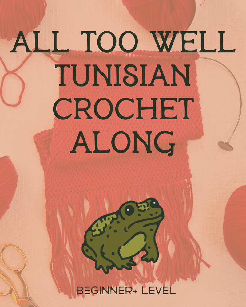 Load image into Gallery viewer, Tunisian Crochet-A-Long (TCAL) - All Too Well Red Wool Scarf
