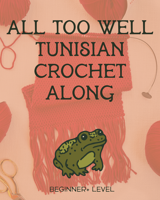 Tunisian Crochet-A-Long (TCAL) - All Too Well Red Wool Scarf