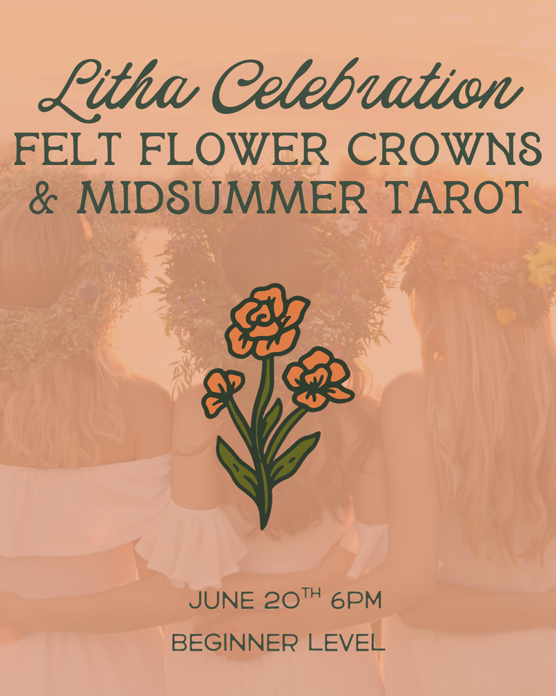 Load image into Gallery viewer, Litha Celebration: Make Your Own Felt Flower Crowns &amp; Midsummer Tarot Spread with Cosmic Spider
