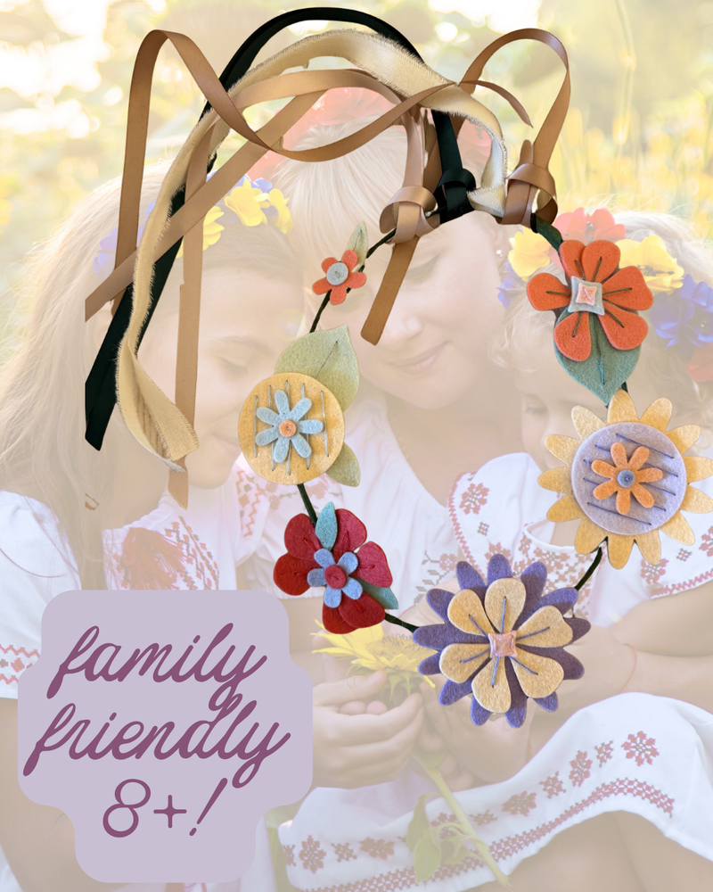 Load image into Gallery viewer, Litha Celebration: Grown Up &amp; Me Make Your Own Felt Flower Crowns
