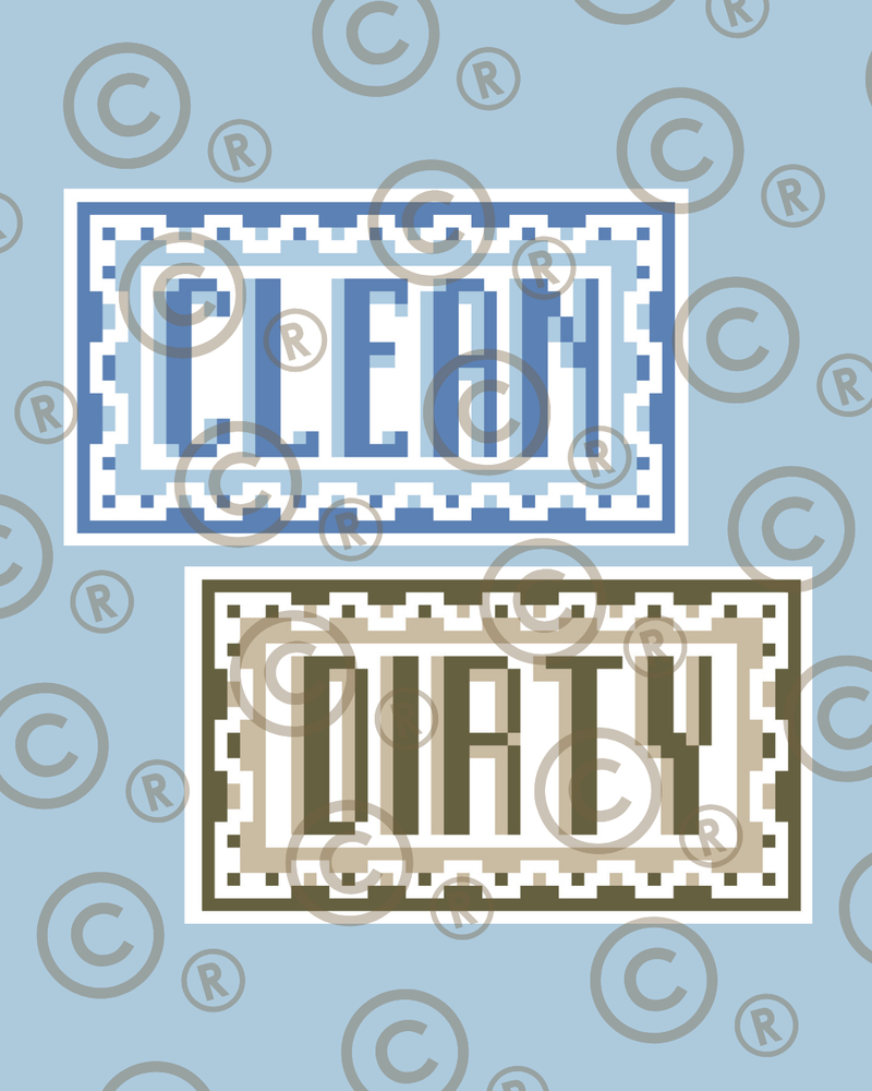 Load image into Gallery viewer, Dirty / Clean Cross Stitched Dishwasher Magnet
