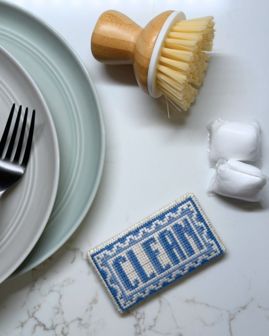 Dirty / Clean Cross Stitched Dishwasher Magnet