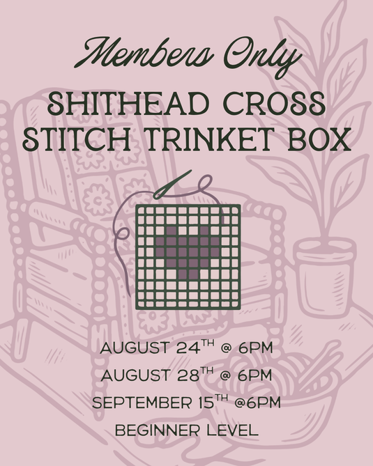 Members Only "Sh*thead" Cross Stitched Trinket Box