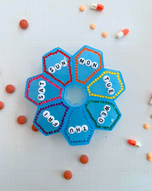 Bedazzled Pill Organizer