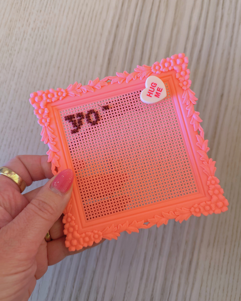 Load image into Gallery viewer, Members Only: "You're The Boss of You" Cross Stitched Floral Frame

